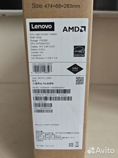 Lenovo Xiaoxin Pro 14 AI oled R7-8845H 32Gb/1TB