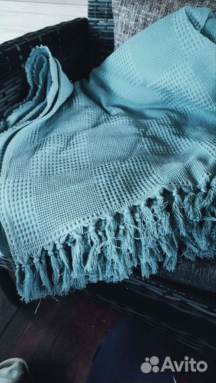 Плед вафельный Шалфей