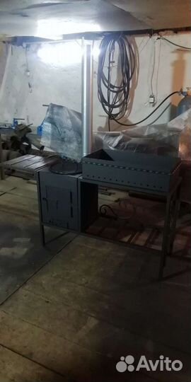 Мангал с печью под казан