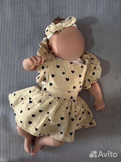Платье сарафан боди для новорожденной 56-62