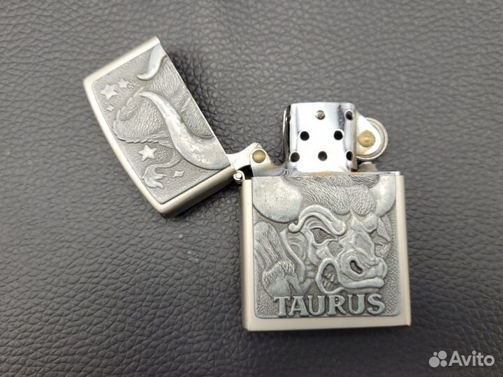 Зажигалка бензиновая Телец + чехол Zippo USA США