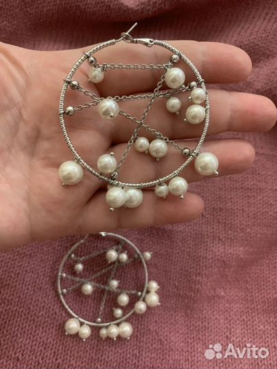 Серьги с жемчугом дизайнера Солнышко Мира