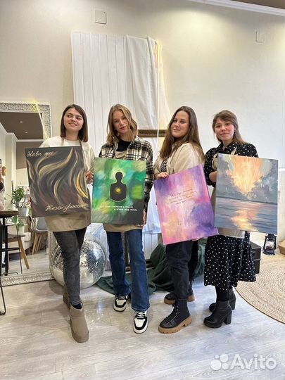 Мастер-классы, рисуем акрилом, текстурной пастой