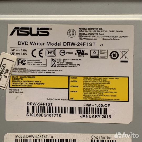 Dvd rw привод asus SATA