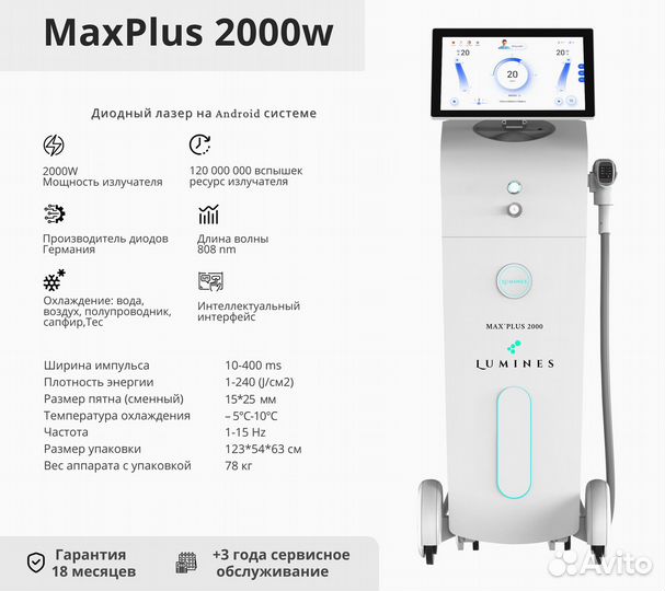 Аппарат для эпиляции Лю'Минес MaxPlus 2000вт