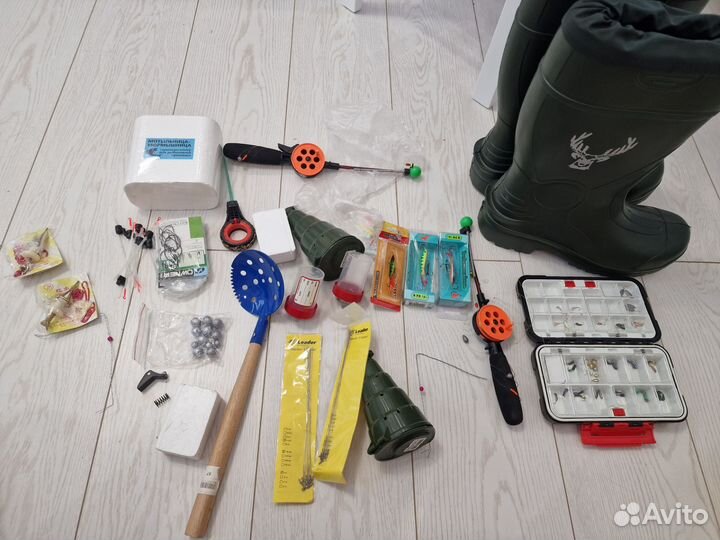 Набор для зимней рыбалки + резиновые сапоги