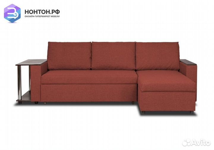Диван угловой дельфин Форест терракотовый