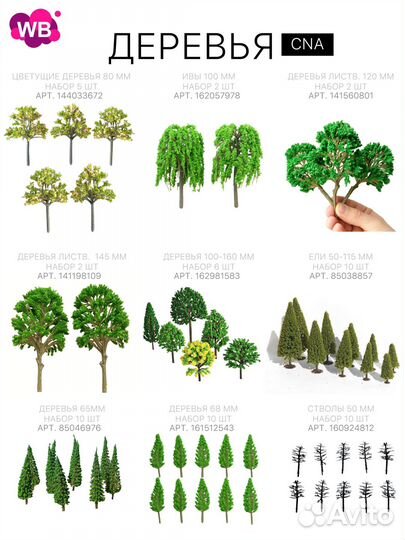 Материалы для макетов и диорам (флок, деревья,мох)