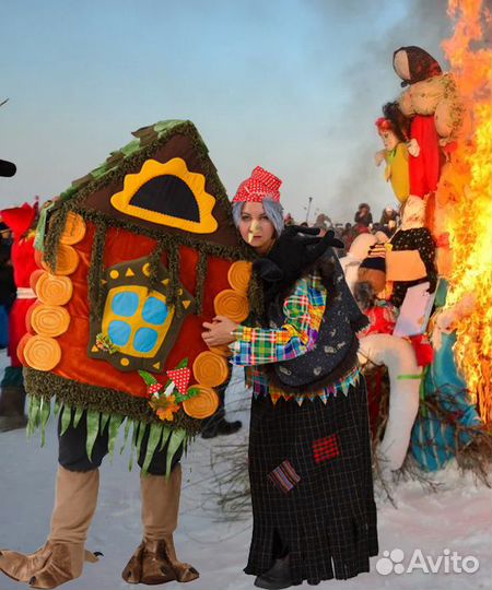 Костюм скомороха, богатыря, змея горыныча, избушки