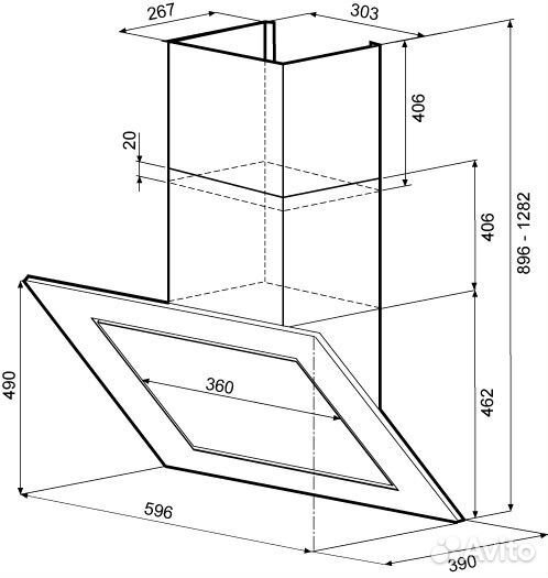 Вытяжка для кухни Krona lily 60 см