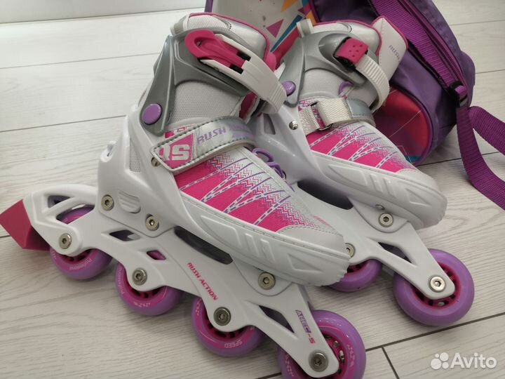 Раздвижные ледовые коньки 2 в 1 rush action