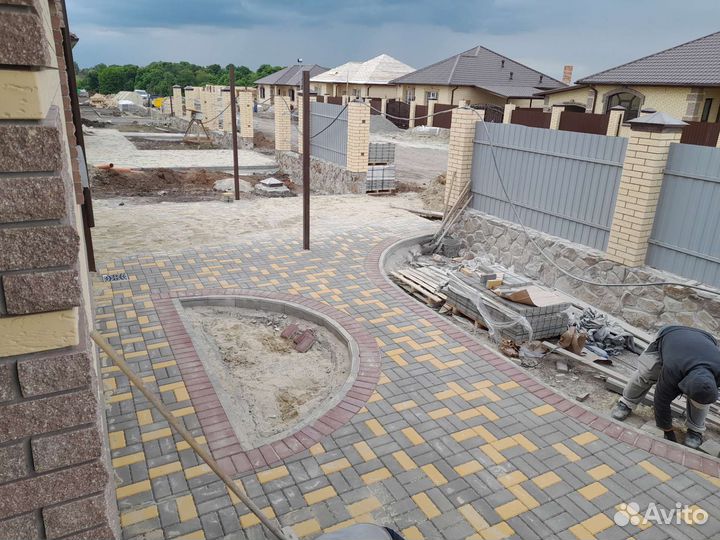 Укладка тратуарной плитки