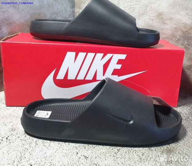 Тапочки Nike Calm Slide чёрные (Арт.41143)