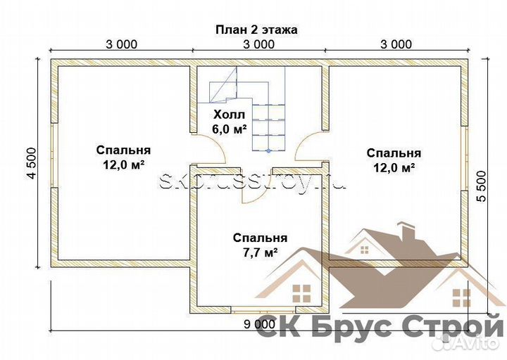 Дом из бруса 6x9 (90м2) Бологое