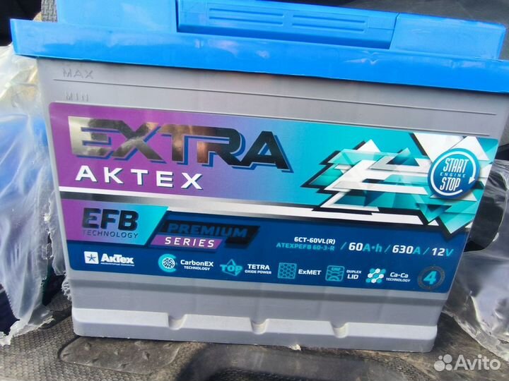 Аккумулятор aktex extra Premium 60A/H 630a