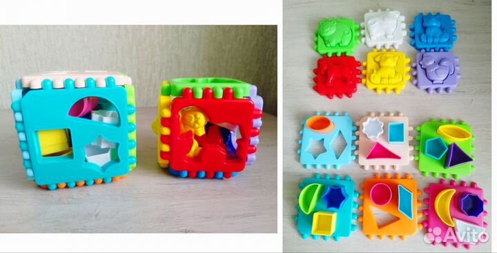 Кубики сортер монтессори детский развивающий