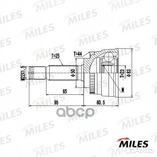 ШРУС hyundai elantra/lantra 00-06 нар. ABS ga20