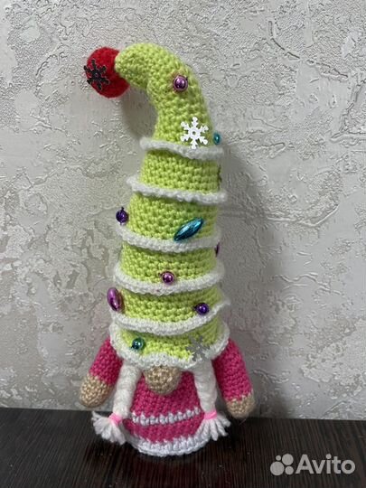 Дед мороз игрушка вязанная