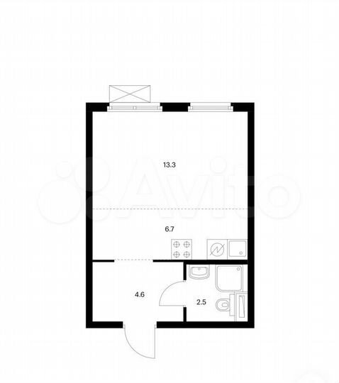 Квартира-студия, 27,1 м², 4/12 эт.