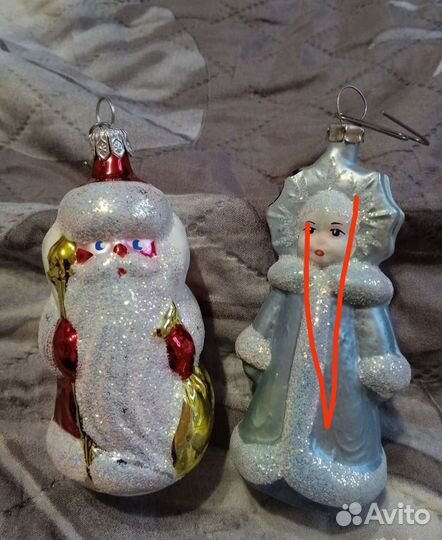 Елочные игрушки СССР Дед мороз и снегурочка