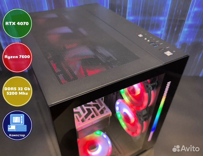 Игровой пк AMD7600-RTX4070-32DDR5-OKN495071268-A620