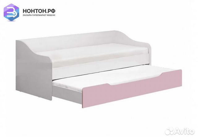 Кровать выдвижная Вега fashion белый / розовый