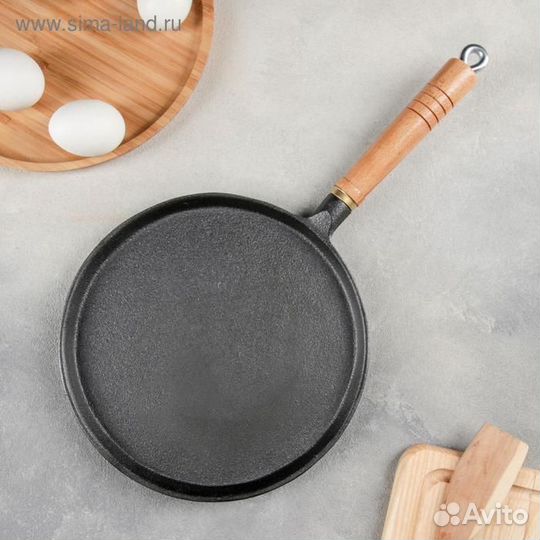 Сковорода блинная чугунная Доляна «Классика», d23