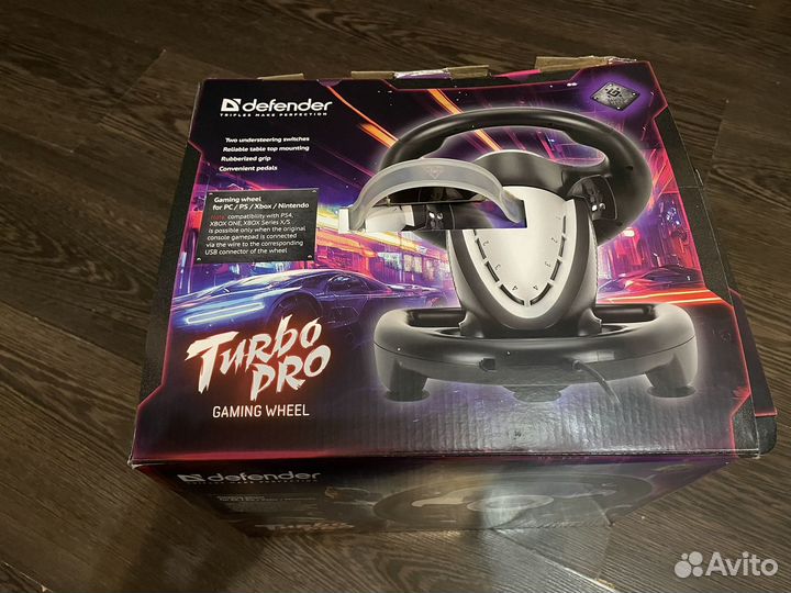 Игровой руль с педалями Defender Turbo Pro