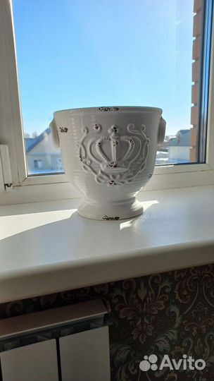 Кашпо для цветов керамическое