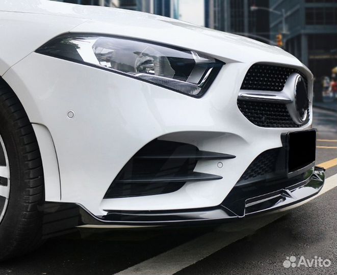 Mercedes W177 18-22 сплиттер черный глянец AMG Sport