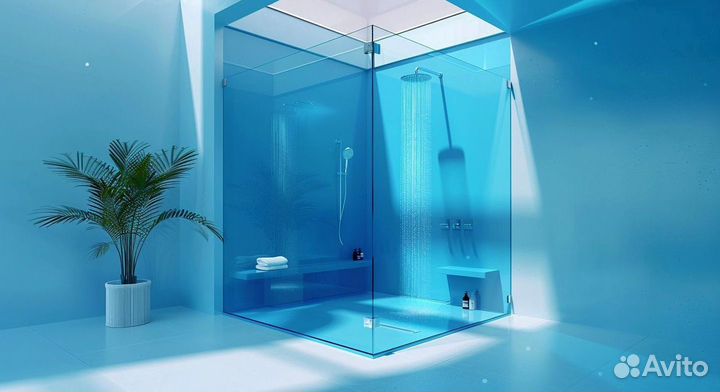 Стеклянное ограждение для душевой кабины