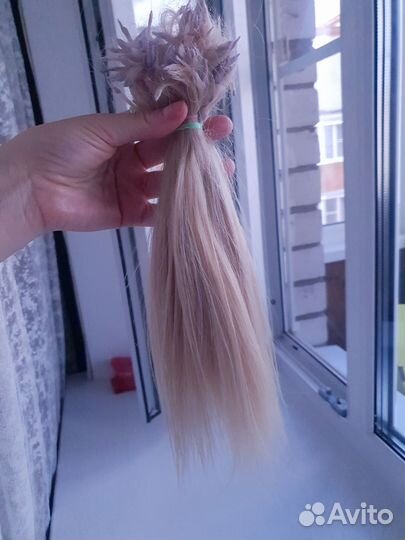 Волосы для наращивания 40 см блонд