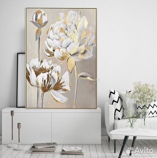 Картина маслом на холсте с золочением