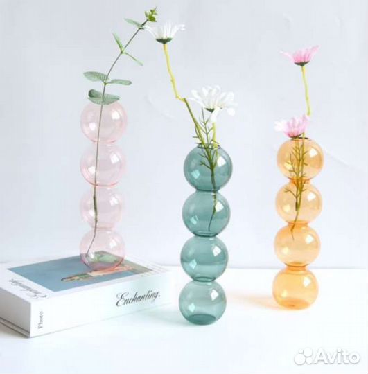 Ваза для цветов стекло, новая