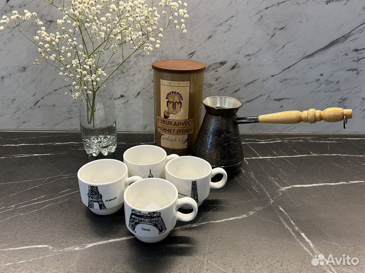 Кофейный сервиз на 4 персоны новый