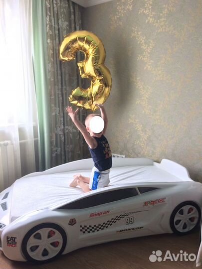 Кровать машина Ламба Next белая