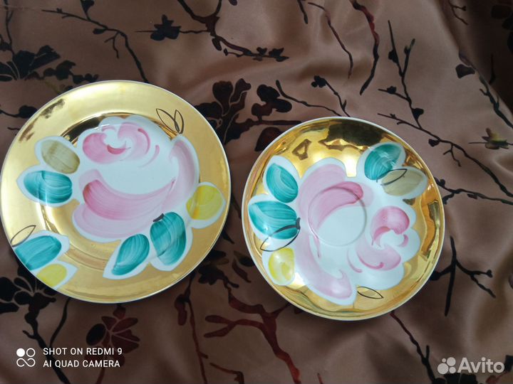 Тарелка и блюдце Дулево