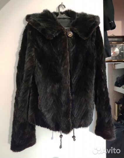 Норковая шуба с капюшоном