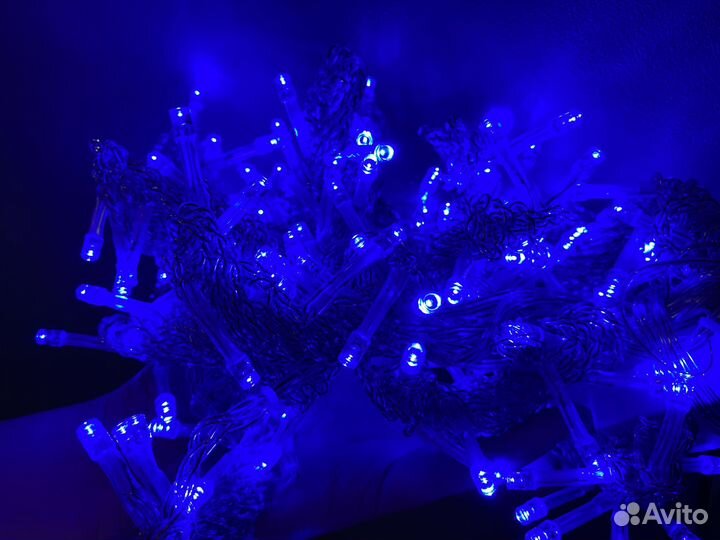 Гирлянда новогодняя занавес 3 на 2 метра синяя