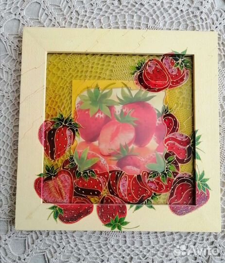 Картина на стекле Клубника