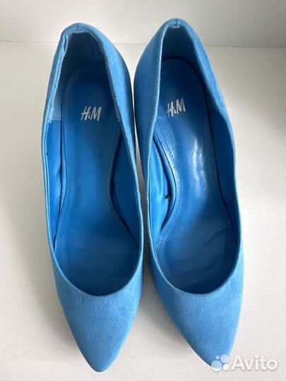 Туфли лодочки 37 голубые