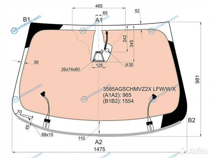 3585agschmvz2X lfwwx Стекло лобовое с полным обогр