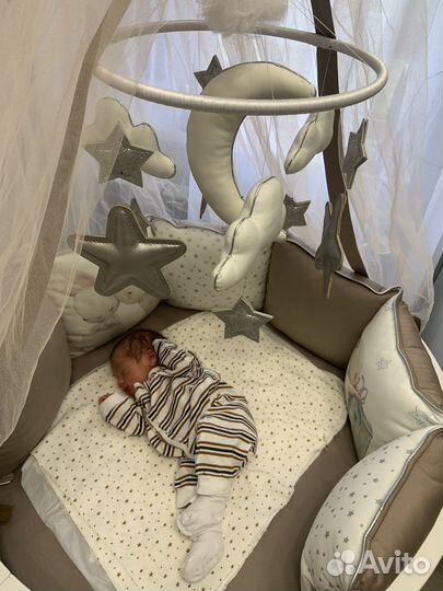 Бортики в детскую кроватку minky moon