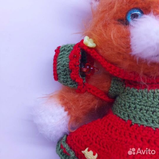 Кошка Рыжая в платье с сумочкой и аксесс, 26см