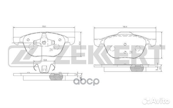 Колодки торм. диск. передн. Ford Focus II III