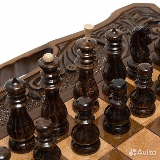 Шахматы и нарды резные Бандук 50 х 52 см бук Армения 62488