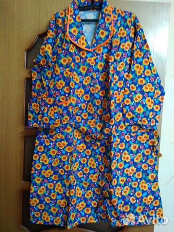 Халат фланелевый размер 48,56 -58