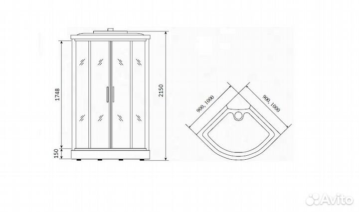 Душевая кабина Timo TE-0709