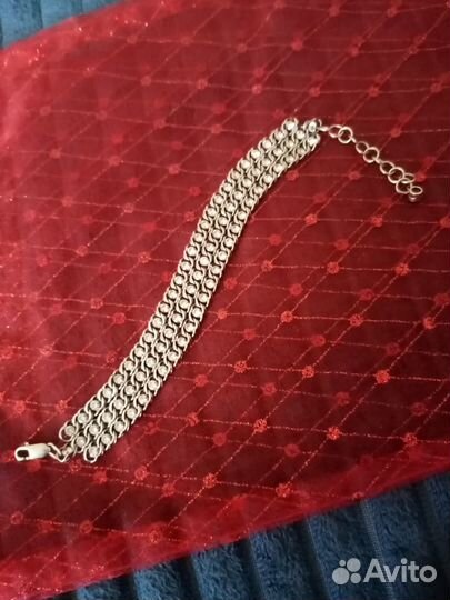 Серебряный браслет крестик