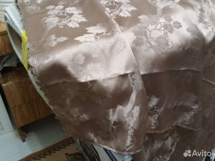 Шторы и тюль в комплекте коричнево- бежевые